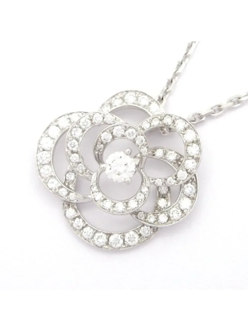Chanel Necklace Camellia Collection 18k White Gold Diamond